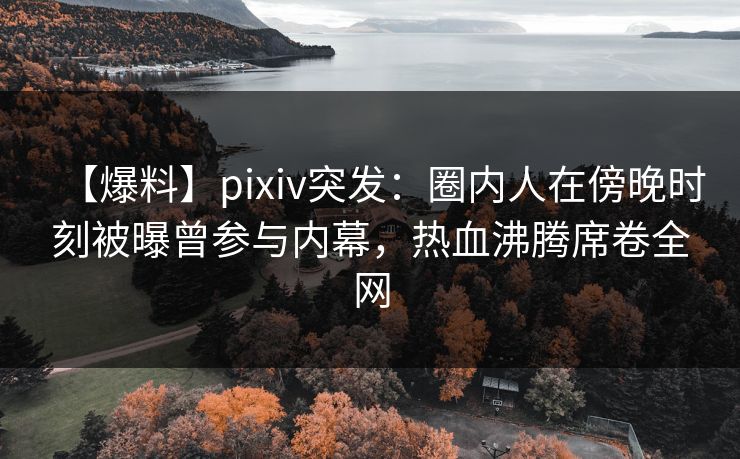 【爆料】pixiv突发：圈内人在傍晚时刻被曝曾参与内幕，热血沸腾席卷全网