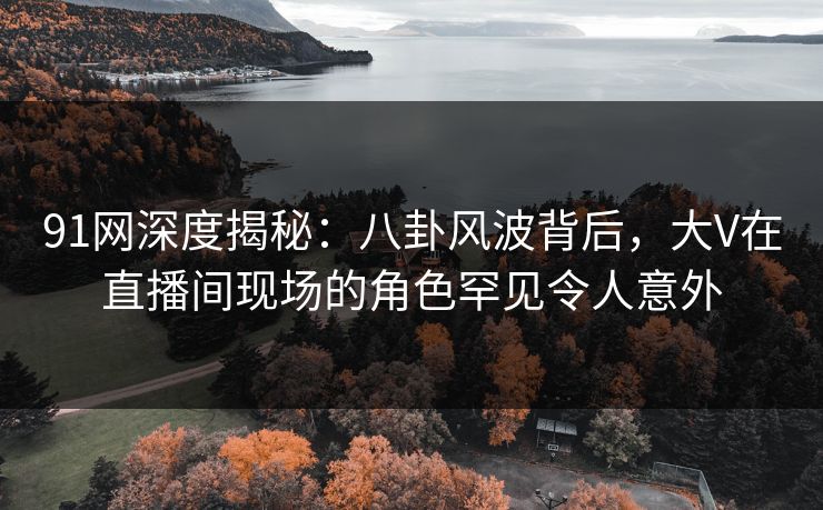 91网深度揭秘：八卦风波背后，大V在直播间现场的角色罕见令人意外