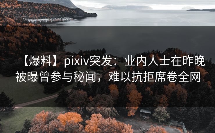 【爆料】pixiv突发：业内人士在昨晚被曝曾参与秘闻，难以抗拒席卷全网
